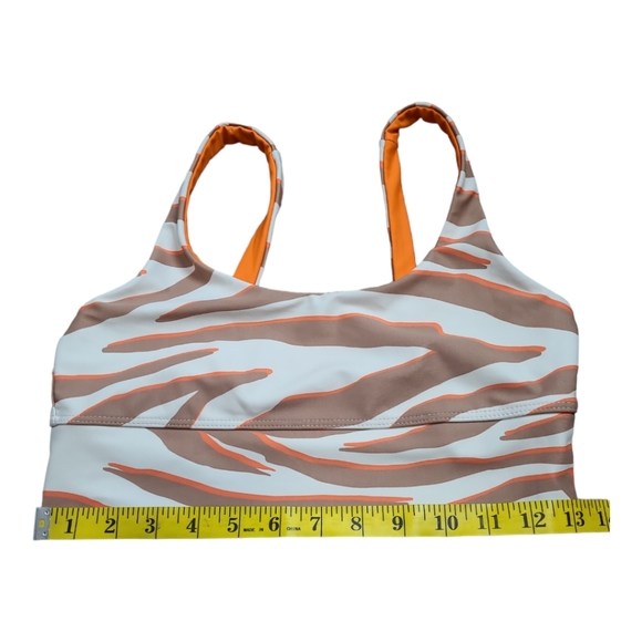 BEACH RIOT Leah bra top cloud cream zebra print orange cream brown sports bra M - Picture 13 of 15